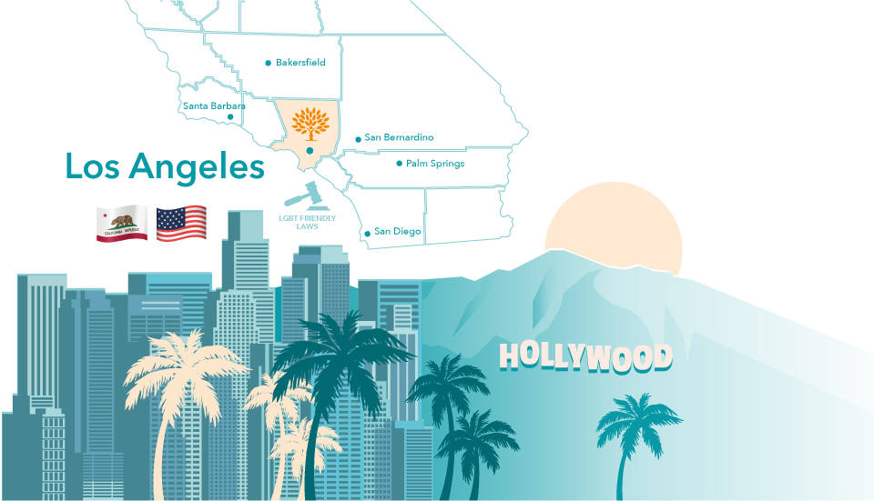 Los Angeles map and graphic